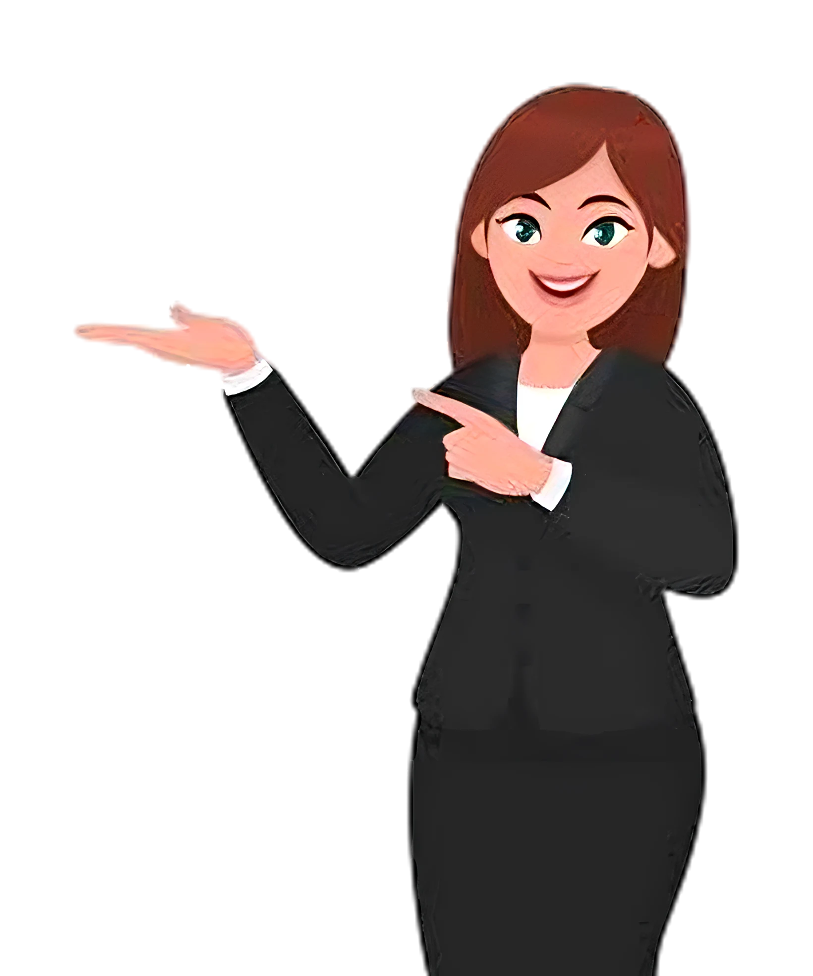 Illustration of a girl pointing towards search bar